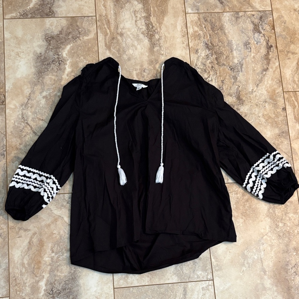 Black Flowy Blouse
